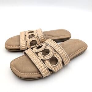 Cliffs by White Mountain Fraly Slide Sandal Natural Raffia Size US6M EU36.5